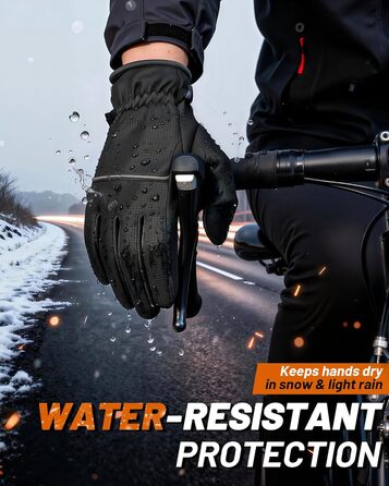 Водонепроникні зимові рукавички GXCROR для жінок та чоловіків з підтримкою сенсорного екрану, 3M Thinsulate, для катання на лижах, велосипеді, прибирання снігу та робіт на відкритому повітрі, до -20°C, теплоізоляція