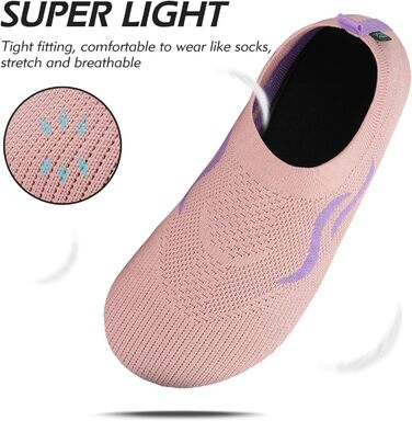 Чоботи для плавання SAGUARO Unisex: чоловічі та жіночі, швидковисихаючі, для відпочинку на природі, 37-47 EU (42/43 EU, Рожевий)