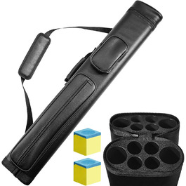 Чохол для більярдних київ Deekin 2x4 серцевий овал, на 2 киї, 6 отворів, з 2 крейдами, 81,3 x 14,9 x 9,5 см, чорний