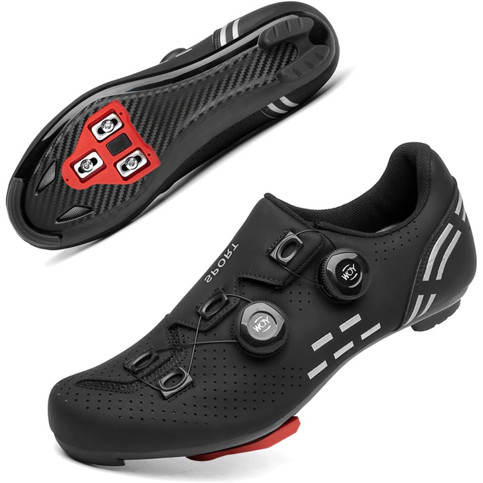 Велосипедні шкарпетки для чоловіків та жінок, шосейні велотуфлі, сумісні з SPD/SPD-SL/Look Delta, для спінінгу та шосе, чорні (40 EU)