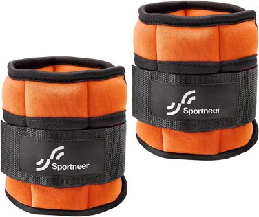 Утяжелители для ног и рук Sportneer регулируемые, 2.2 кг/пара (4.5 кг), оранжевые - для фитнеса, ходьбы, бега