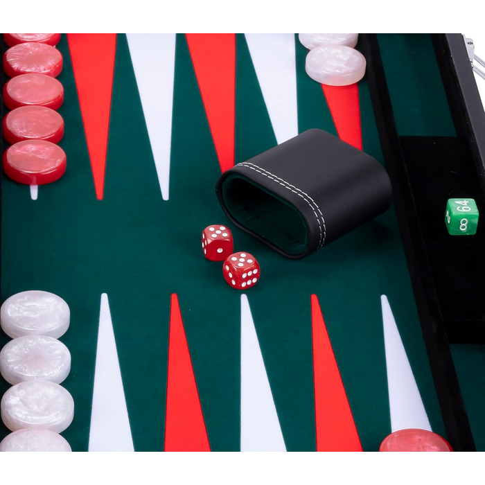 Набір для гри в шашки Engelhart Deluxe 21 дюйм (54 см) - якісні матеріали, перламутрові фішки, 2 стаканчики