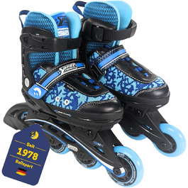 Дитячі ролики Best Sporting Kinder I Rollschuhe, регульовані, з гальмом, 4 колеса, зелено-чорні/синьо-чорні
