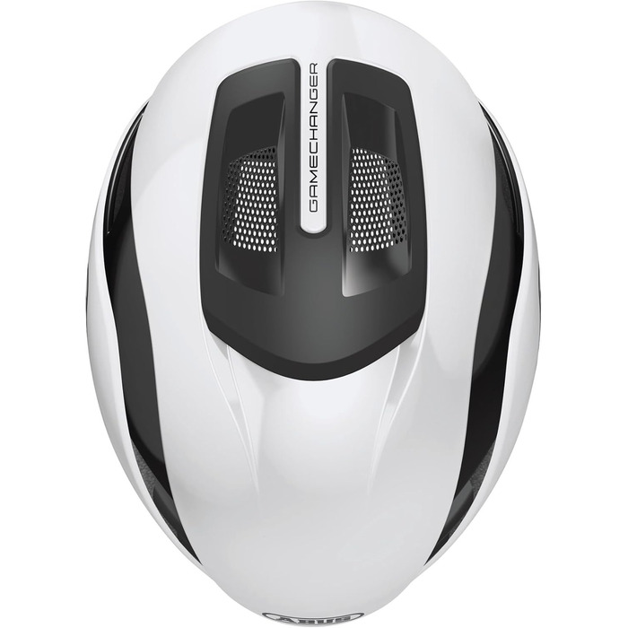Велосипедний шолом ABUS Gamechanger 2.0 L (57-61 см), аеродинамічний, білий глянцевий, для шосейного велоспорту, високоефективний