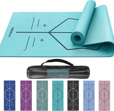 PROIRON Килимок для йоги з неслизькою поверхнею та розміткою. Килимок для фітнесу, йоги та спорту, ідеальний для тренувань.