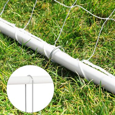 Ворота для футболу SONGMICS з сіткою, швидкий монтаж, для саду, двору, парку, пляжу, сталеві труби, сітка PE (76 x 215 x 150 см, Білий)