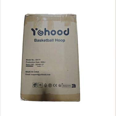 Дитячий баскетбольний кошик Yohood для вулиці та дому, регульований, з підставкою 110-210 см, переносний, чорний, вологостійкий