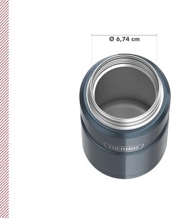 Термос STAINLESS KING для їжі, 0,47л, нержавіюча сталь, чорний матовий, з ложкою, BPA-free