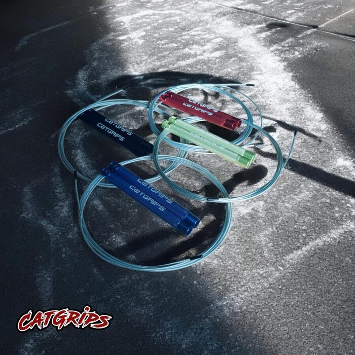 Професійна скакалка CATGRIPS для кросфіту та боксу зі сталевим тросом і підшипниками, швидкісна скакалка для фітнесу та тренувань