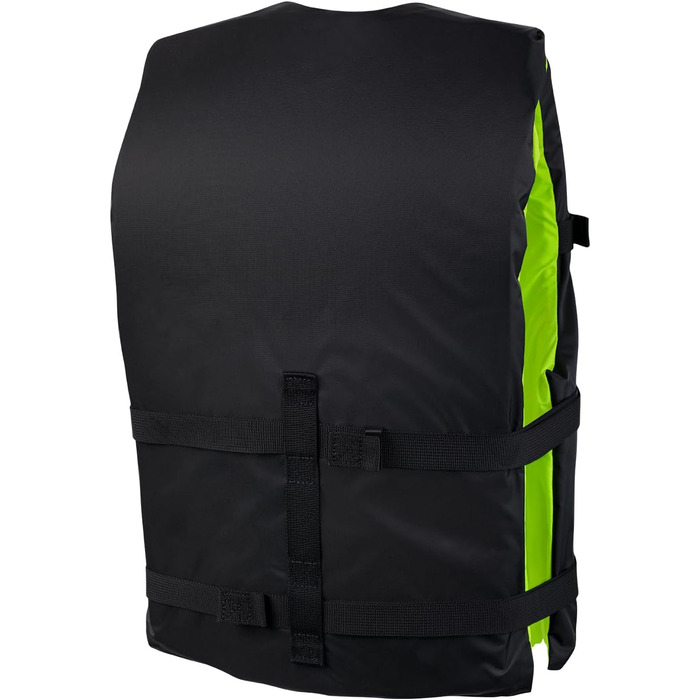 Жилет для плавання MESLE Adult Promo, універсальний 50N, для чоловіків та жінок, для SUP, каное, вейкбордингу, водних лиж, захисний жилет, для човнів (чорно-зелений)