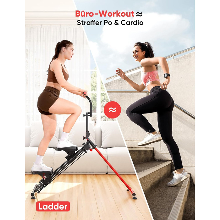 Сходи-степер YOLEO з регульованим опором для дому, складаний, 3 режими тренування, компактний кардіо-тренажер, великі платформи, 90% зібраний, з ручкою