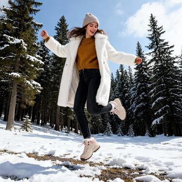 Зимові черевики Mishansha для жінок та чоловіків. Водонепроникні трекінгові черевики, теплі, утеплені, розмір 36-48 (41 EU, персиковий)