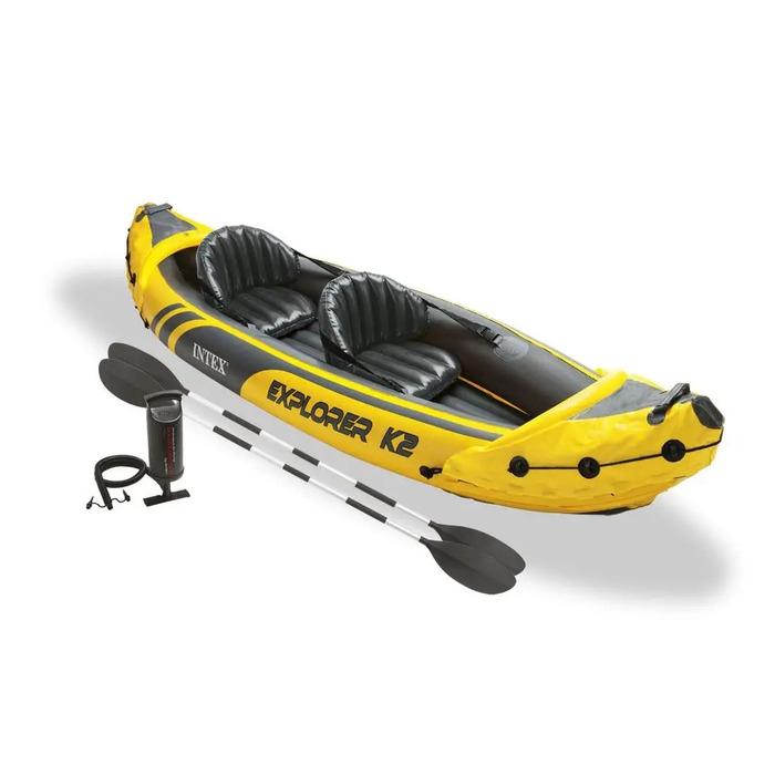 Надувний двомісний каяк Intex Explorer K2 з веслами та насосом, 68307