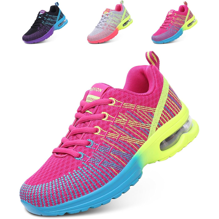 Жіночі кросівки для бігу Hitmars: легкі, дихаючі, з амортизацією, для фітнесу, вулиці та бігу. Розміри EU 36-42. Чорний та червоний кольори.