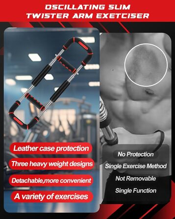 Тренування рук Twister: 6 рівнів навантаження (30-50 кг/30-150 lbs), портативний тренажер для грудних м'язів, знімний дизайн. Ідеально для дому, офісу та подорожей. Червоний (30-100 lbs, 30-70 lbs)