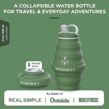 Складна пляшка для води HYDAWAY 500 мл, силіконова, з носиком, для подорожей, харчовий силікон