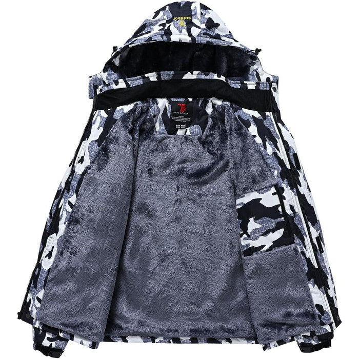 Чоловіча куртка Ysento для катання на лижах та активного відпочинку, зимова, софтшел, водонепроникна, тепла, з капюшоном, камуфляж (XL)