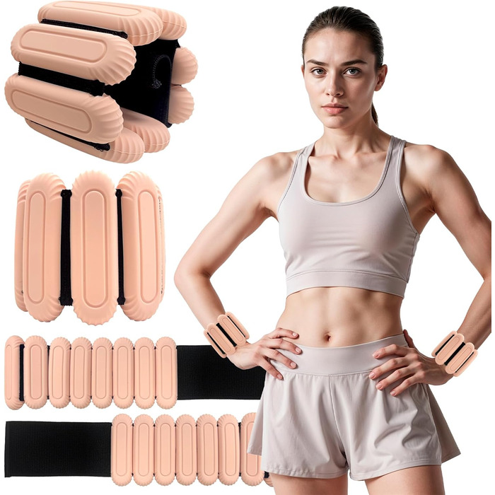 Набір манжет на зап'ястя для плавання та фітнесу, 1 кг, регульовані, для жінок
