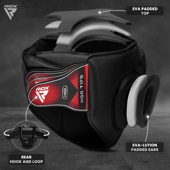 Шолом RDX для MMA, кікбоксингу, спарингів, боксу, захисний, XL, чорний