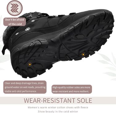 Черевики зимові жіночі ASHION, теплий підклад, водонепроникні, для хайкінгу та трекінгу, чорно-білі (41 EU, A сірий чорний)