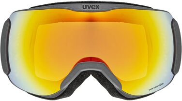 Гірськолижна маска uvex downhill 2100 CV з контрастною лінзою, широким оглядом та вузькою рамою, rhino/orange-orange, унісекс