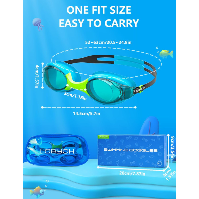 Дитячі окуляри для плавання, 2 шт. Окуляри для плавання для малюків, дітей та підлітків. Не запотівають, не пропускають воду, чіткий огляд. Дитячі окуляри для плавання від 3 до 12 років