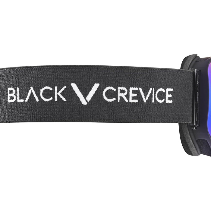 Лижна маска Black Crevice для дорослих, унісекс, сферичні лінзи, чорна/синя, захист від ультрафіолету