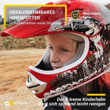 Мотошолом Actionbikes Motors X-Treme для дітей: захист під час катання на мотоциклі, квадроциклі та кросбайку (XXL, зелений)