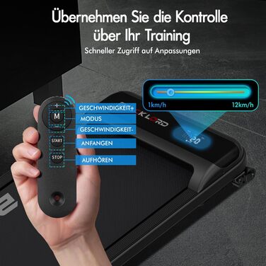 Walkingpad Laufband BLACK LORD MS2: біговий доріжки, 9-16 км/год, регулювання нахилу до 9%, 2.2-3.2 PS, до 140 кг, портативний, тихий, LED-дисплей, додаток, для дому та офісу, біг, фітнес-машина (чорний)