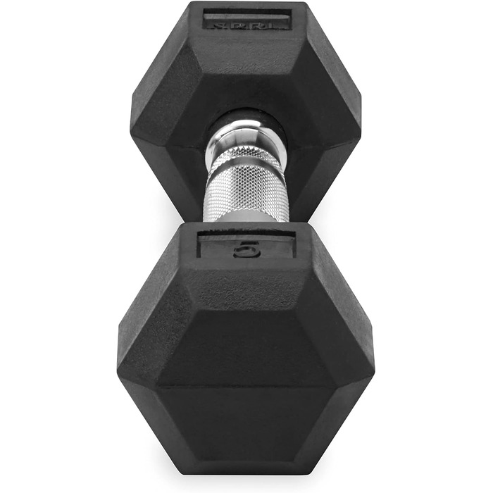 Гантелі SPRI Deluxe 2,3 кг (пара), гумові, хромована ручка, універсальні для фітнесу, спортзалу та дому