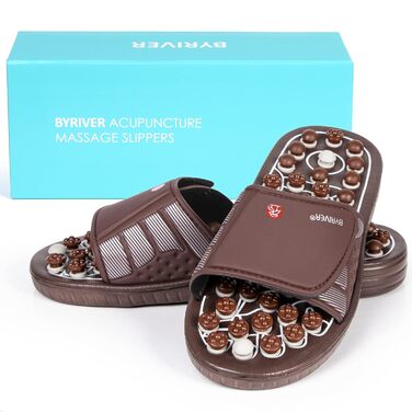 Тапочки-масажер для ніг BYRIVER: лікування п'яткової шпори та планарної фасціїт, покращення кровообігу, 35/37 EU, Колір: Коричневий
