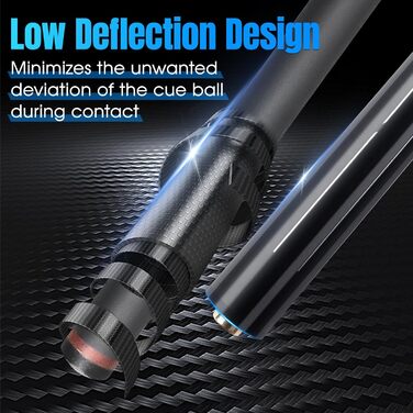 PODAYUDE Білльярдні кийки 3 шт. з карбону, низька відволікаюча лінія, 12.9 мм наконечник, з PU-чохлом, синій
