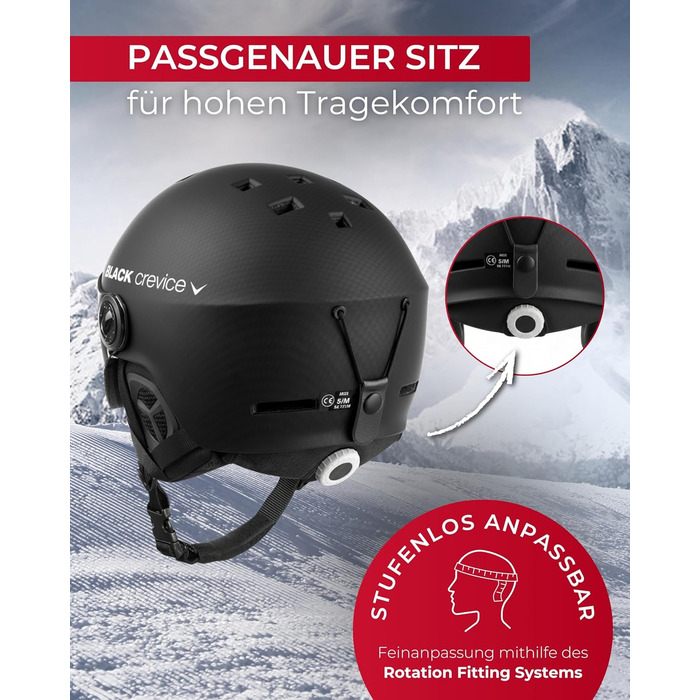 Шолом гірськолижний Black Crevice Arlberg з візором 2 шт. S/M (54-57) чорний