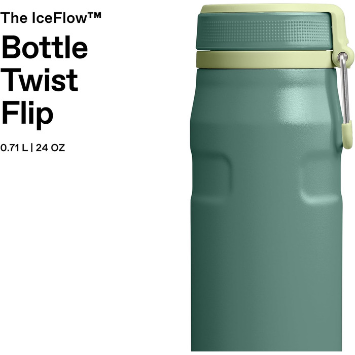 Термос-пляшка STANLEY 1913 IceFlow Bottle Twist Flip 0.47L, сталева вакуумна пляшка для напоїв (Shale)