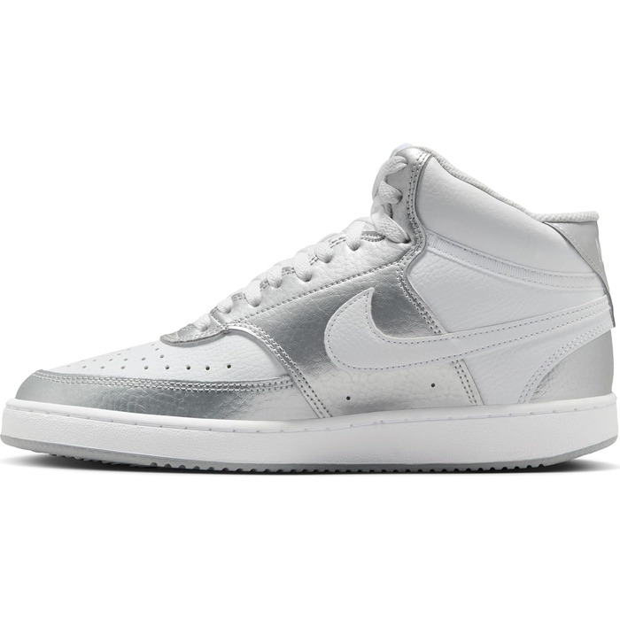 Кросівки Nike Court Vision Mid для чоловіків, білий/металевий срібло, 41 EU