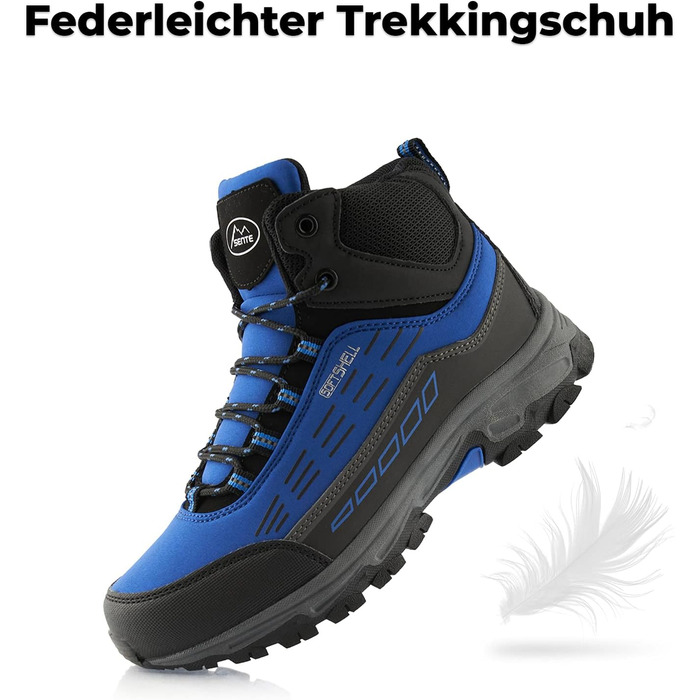 Черевики для ходьби жіночі та чоловічі, зимові, водонепроникні, 36 EU, синій, чорний