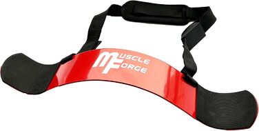 MuscleForge Біцепс-тренажер Arm Blaster, ізолятор для біцепса та м'язів рук, біцепс-бластер для бодібілдингу та силових тренувань, червоний