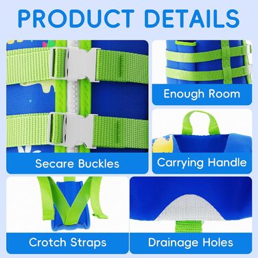 Дитячий рятувальний жилет Kinder Float Jacket (S, 15-19 кг, 2-3 роки, синій) - Неопреновий жилет для плавання та навчання