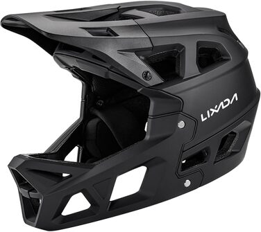 Повнолицевий велосипедний шолом Lixada для дорослих, чорний, M, для MTB, BMX, даунхіл, захисний шолом для гірського велосипеда