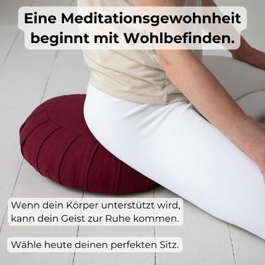 Подушка для медитації Basaho CLASSIC Zafu | З органічної бавовни, з наповнювачем з шкаралупи гречанки | Знімний та пральний чохол, колір: Чорний