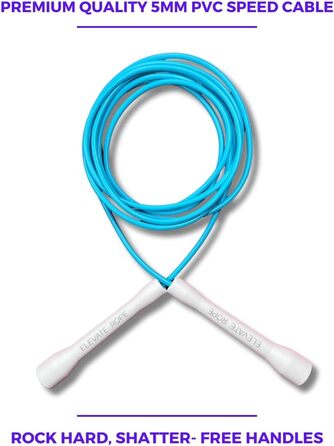 Набір стрибунчих мотузок Elevate Rope (2 шт.) з додатком для тренувань — регульовані швидкісні та перлинні скакалки для дорослих і дітей, синій колір