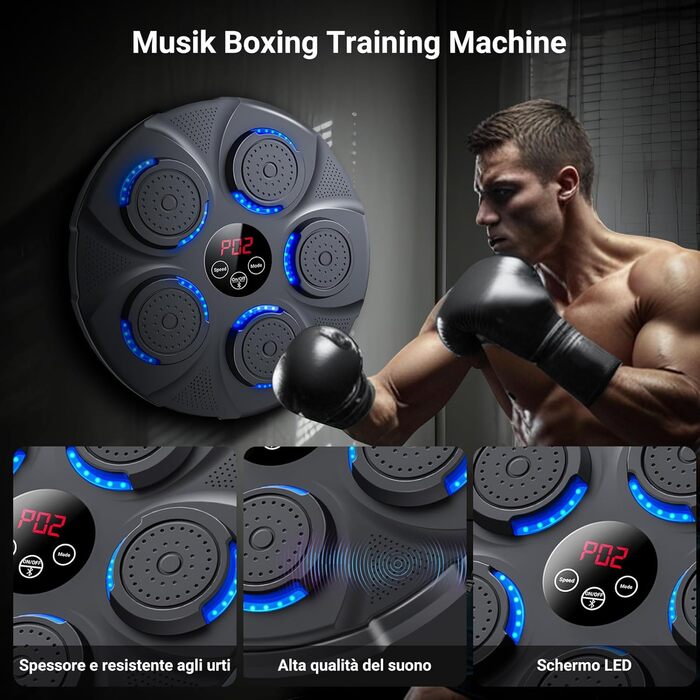Боксерський тренажер NVKHG з музикою, портативний Bluetooth, для дорослих та дітей, з боксерськими рукавичками, обладнання для дому, офісу, фітнес-клубу XL