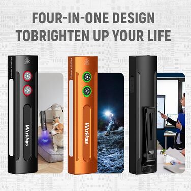 Ліхтарик Wurkkos HD01 Pro LED: Білий, UV (365nm), Зелений, RGB, 1200 люмен, Акумуляторний, Помаранчевий, для Походу