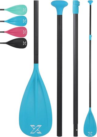 Весло для SUP-дошки ZLX, розбірне, 3/4 секції, регульоване, з лопаттю з скловолокна, синє, аксесуари для SUP