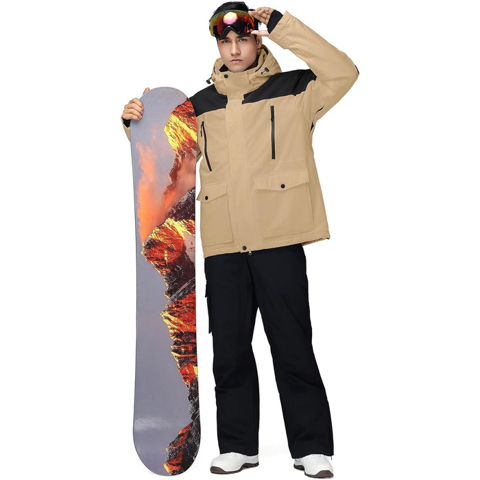 Комплект гірськолижний чоловічий HOTIAN: куртка та штани, теплий сніговий костюм, водонепроникний, вітронепроникний, для сноуборду та гірських лиж