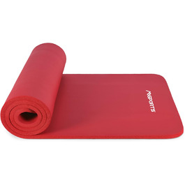 Гімнастичний килимок MSPORTS Studio 183x61x1/1,5 см, фітнес- і йога-мат для залу, без фталатів, м'який, з постером вправ і ременями для перенесення