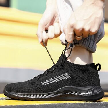 Чоловічі зимові кросівки, робочі черевики, туристичні черевики, спортивні черевики, водонепроникні, S1, жіночі черевики для трейлраннінгу, жіночі вологостійкі черевики, чорний (A2, 42 EU)