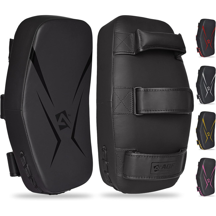 Набір боксерських подушок Pratzen Maya-Leder Curved (пара, чорний) для боксу, кікбоксингу, муай-тай, карате та MMA