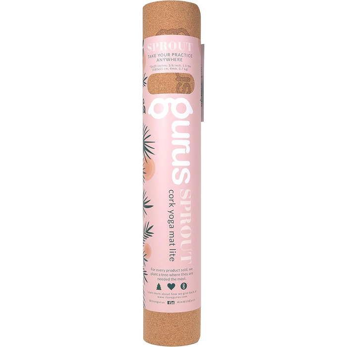 Килимок для йоги GURUS Sprout Yogamatte: товстий, нековзний, стійкий до поту, для домашніх тренувань