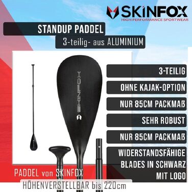 Алюмінієве весло для SUP SKINFOX, легке, розбірне